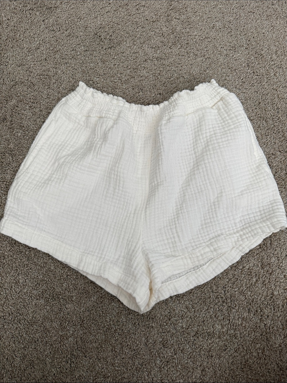 Billabong White High-Waist Gauze Pull-On Shorts - Picture 1 of 3